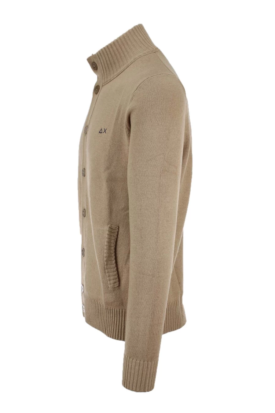 "Sun68 Men's High Neck Button-Up Cardigan Sweater - Premium Knit Pullover"