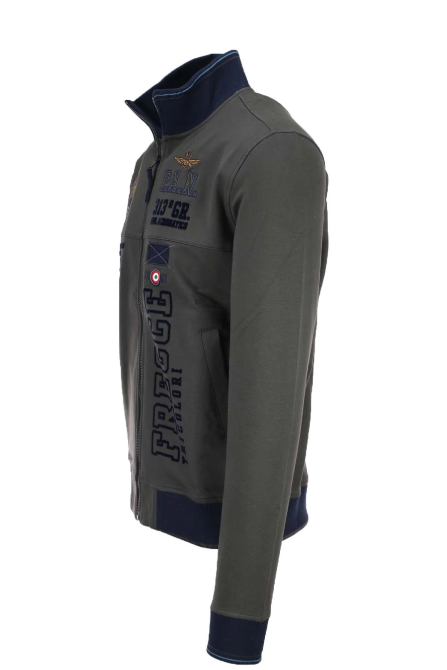 Air Force Zip Cardigan Sweatshirt - Frecce Tricolori Design - Military Style Pullover