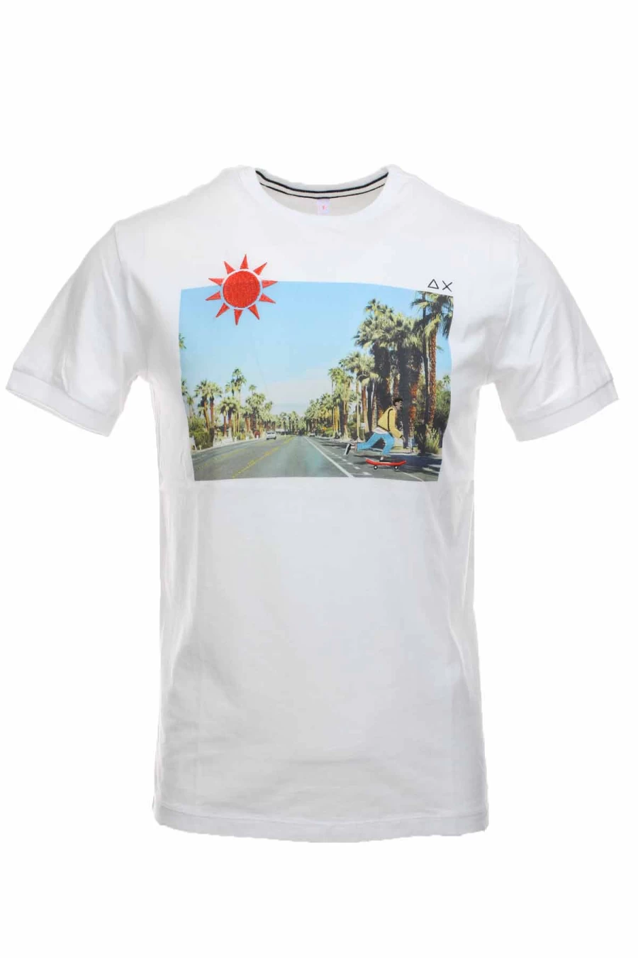 "Sun68 Men's Half Sleeve Printed & Embroidered Cotton T-Shirt | Premium Quality Casual Tee"