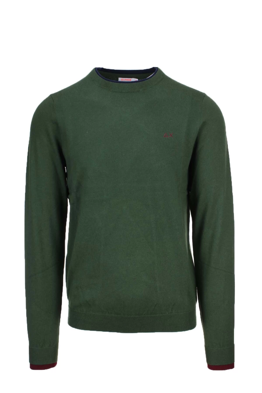 Men's Wool & Cotton Blend Crewneck Sweater - SUN68 Soft Casual Knit Pullover - Prestigemodauomo