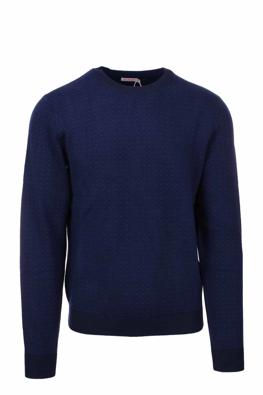 SUN68 Men's Patterned Crew Neck Pullover Sweater - Casual Knit Jumper