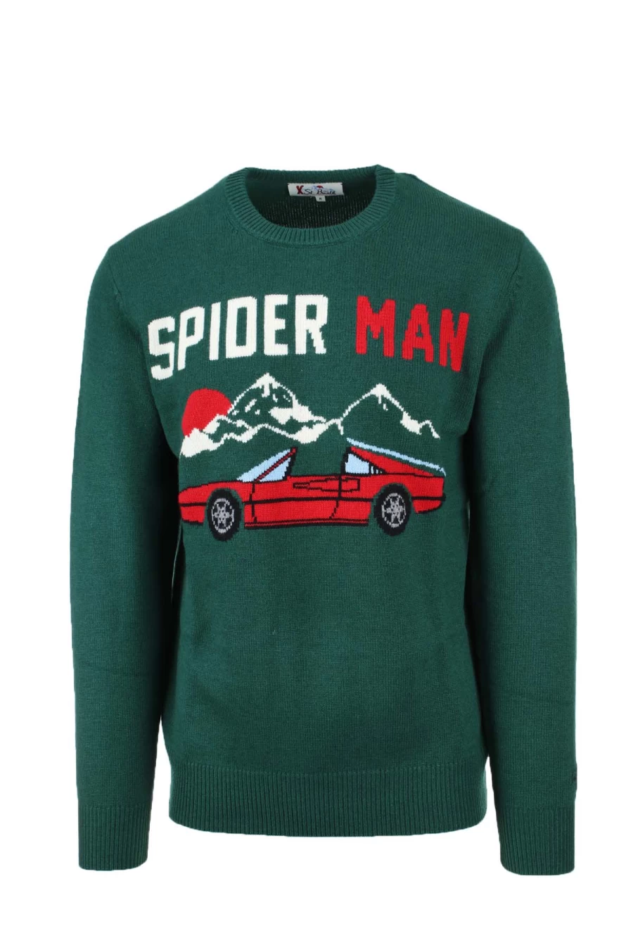 Saint Barth MC2 Men's Wool Spider Man Crewneck Sweater - Prestigemodauomo Collection