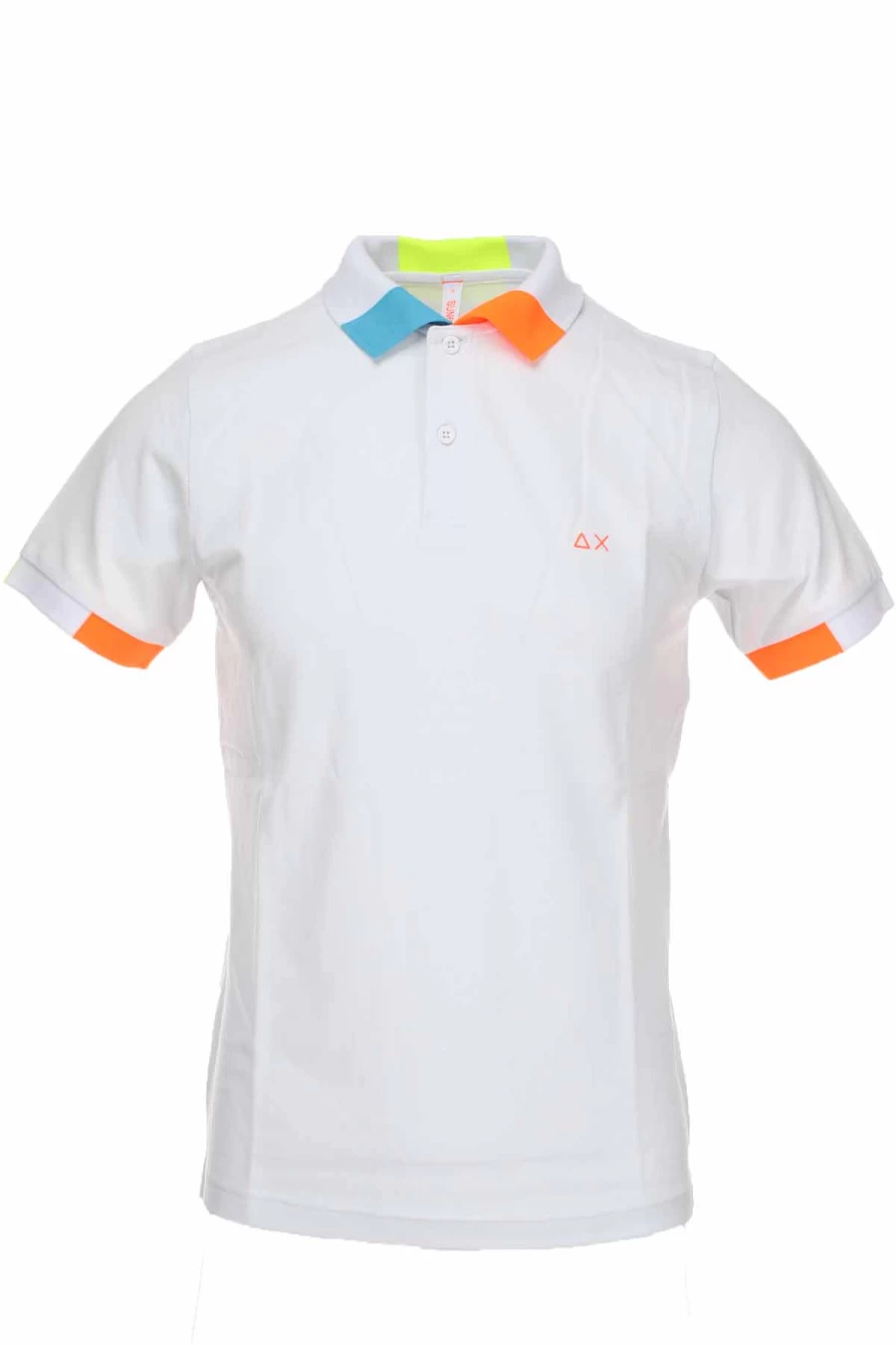SUN68 Men's Half Sleeve Polo Shirt with Fluorescent Trim - Prestigemodauomo Collection