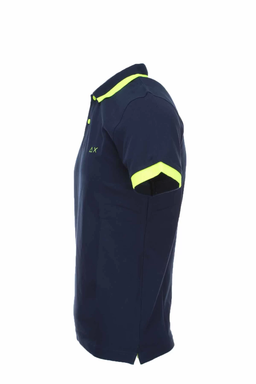 SUN68 Men's Fluorescent Trim Half Sleeve Polo Shirt - Premium Cotton Casual Sportswear