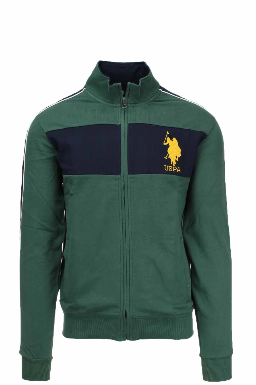 US Polo Assn Men's Zip-Up Fleece Cardigan with High Collar - Prestige Moda Uomo