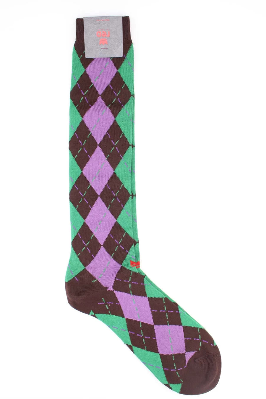 RED Men's Luxury Diamond Pattern Long Socks - Prestigemodauomo