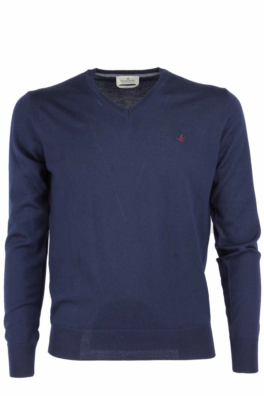 BROOKSFIELD Men's Merino Wool V-Neck Pullover Sweater - Premium Knitwear