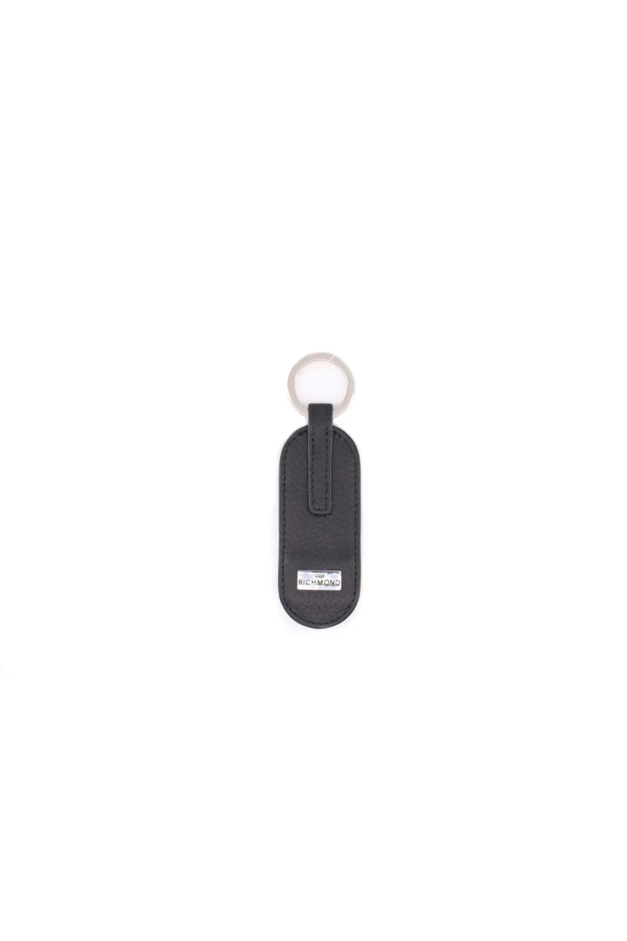 JOHN RICHMOND Leather Keyring with Metal Ring - Premium Key Chain Accessory