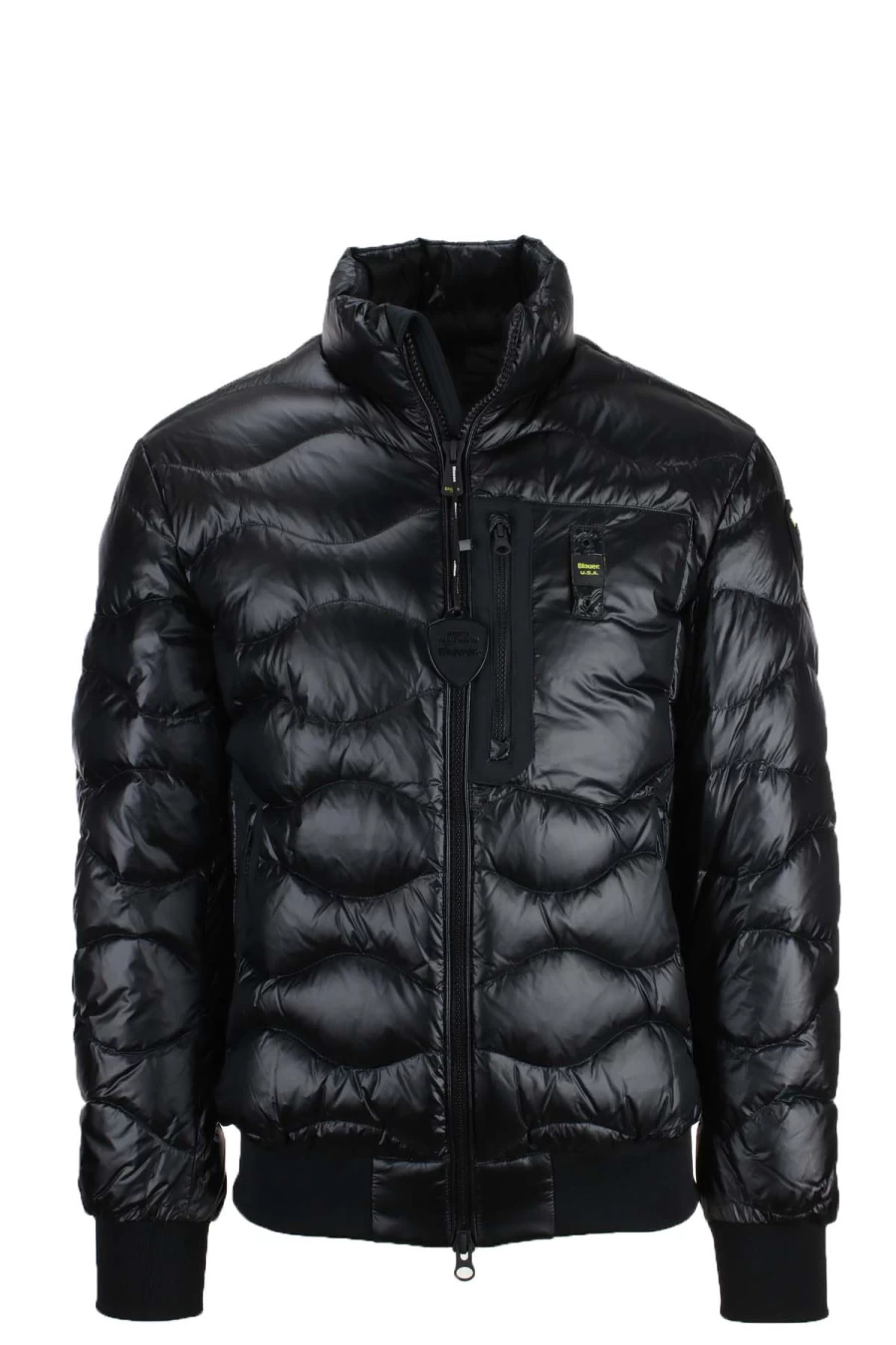 BLAUER Men's Daniel Waves Bomber Jacket - Lightweight Down Coat with Pockets - Prestigemodauomo Collection