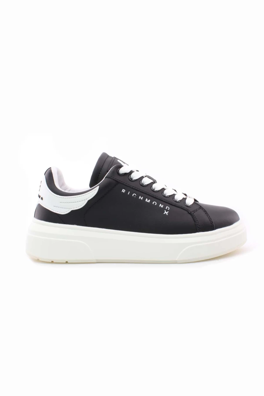 JOHN RICHMOND Luxury Smooth Leather Sneakers with Logo - Men's Premium Fashion Footwear