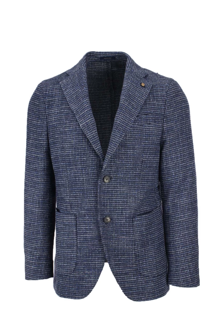 "Domenico Tagliente Men's Wool Micro Check Single-Breasted Jacket - Prestigemodauomo"