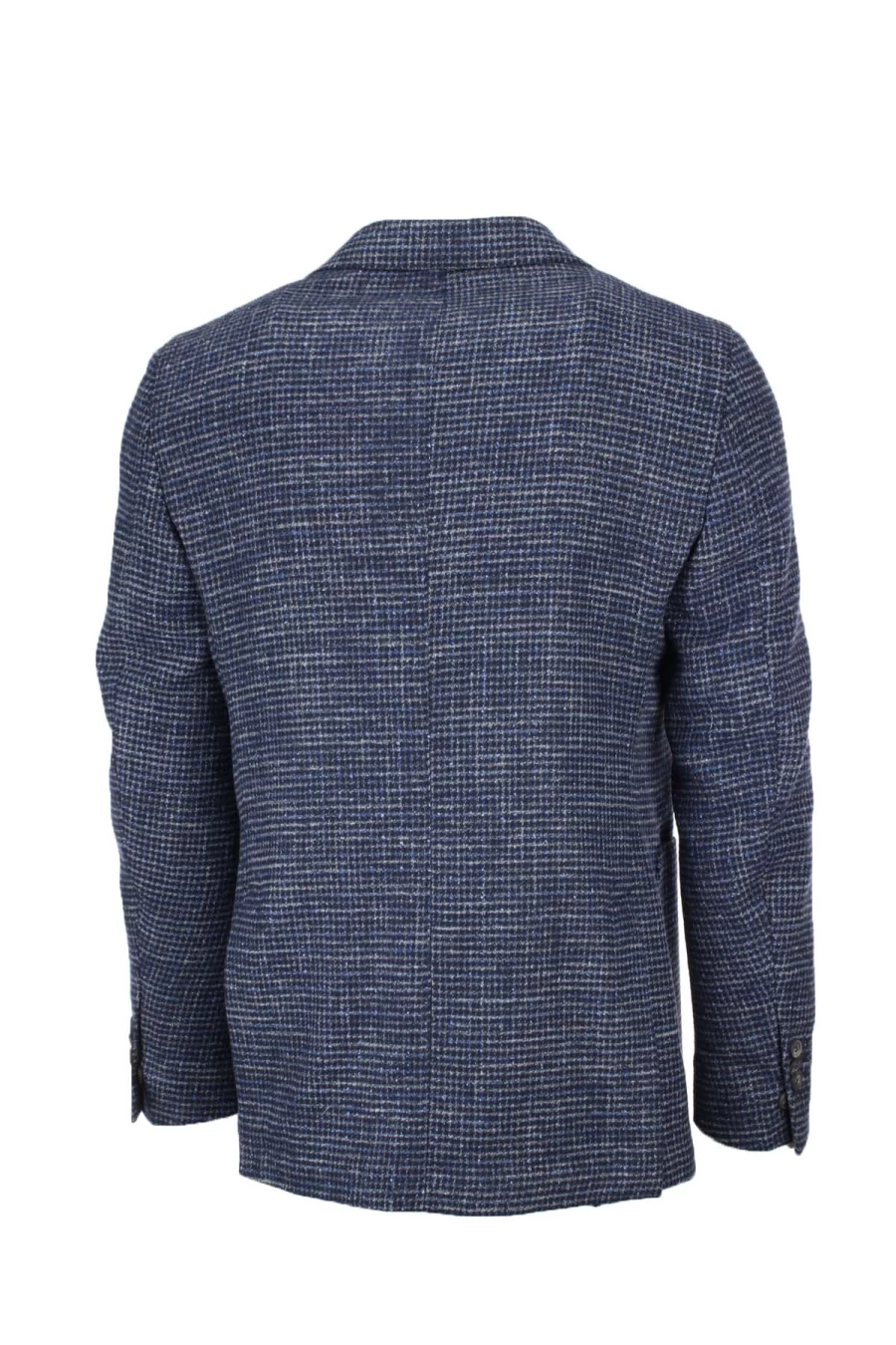 "Domenico Tagliente Men's Wool Micro Check Single-Breasted Jacket - Prestigemodauomo"