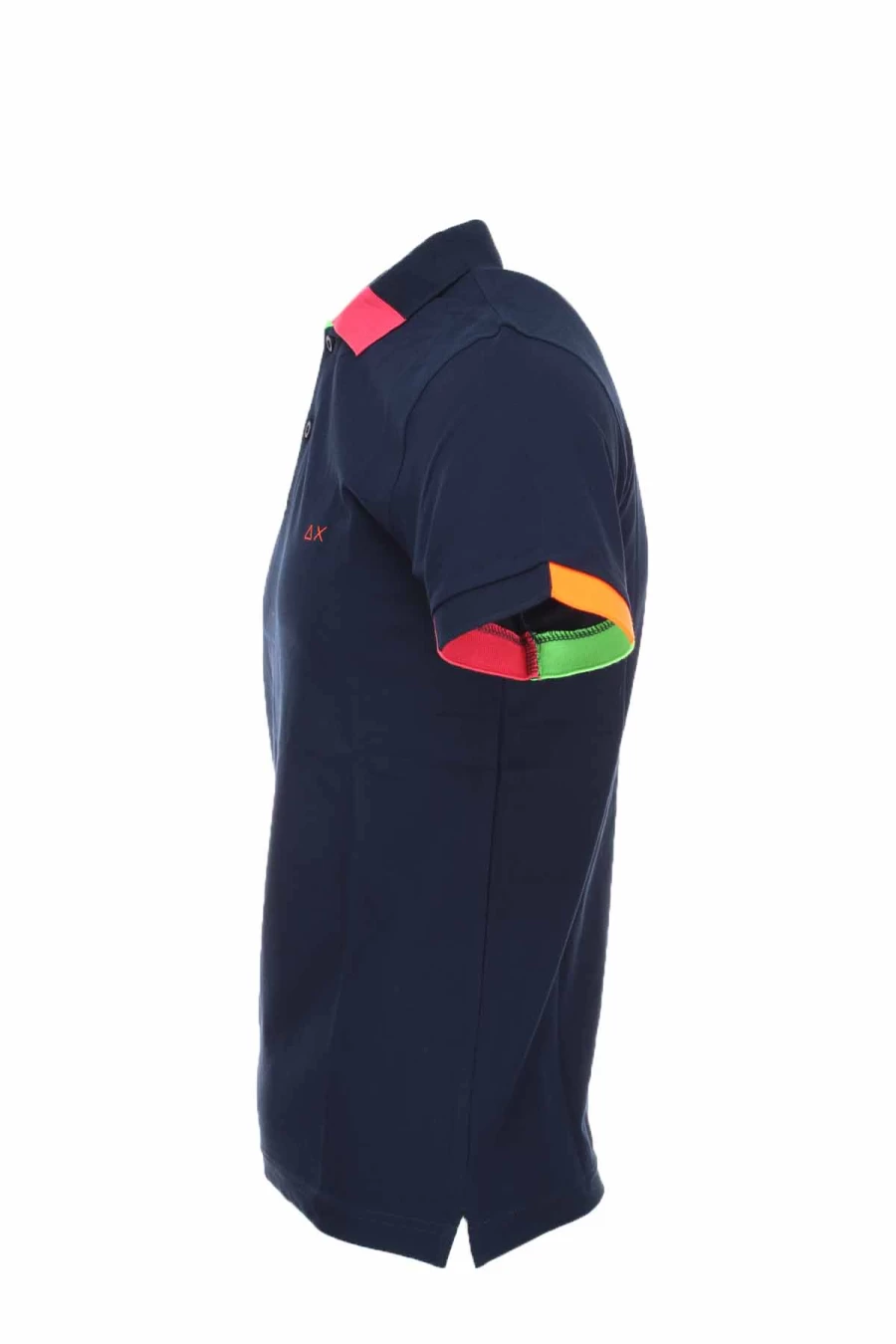 SUN68 Men's Fluorescent Trim Half Sleeve Polo Shirt - Premium Cotton Casual Top