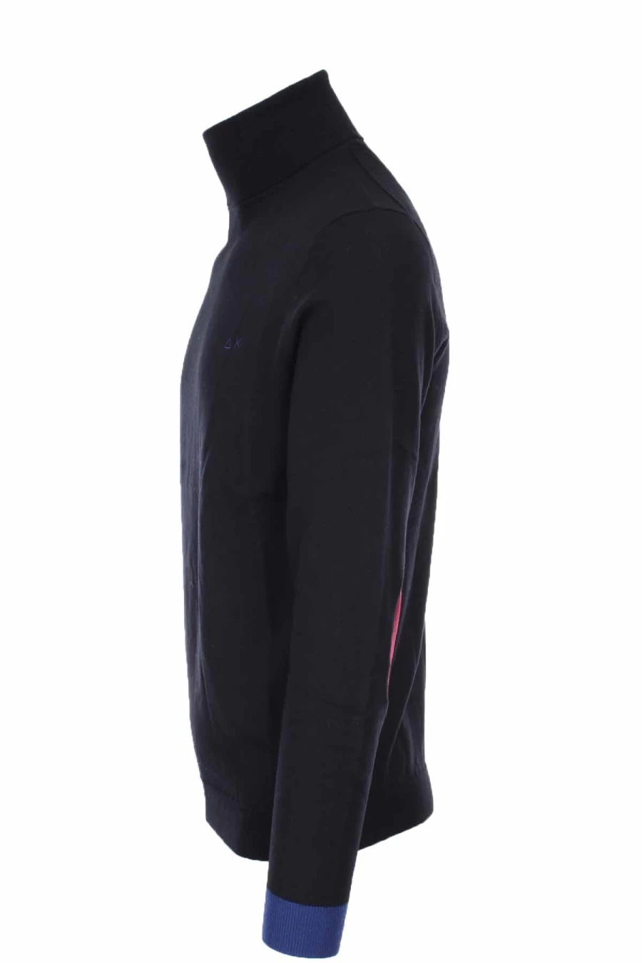 Wool Turtleneck Sweater with Contrast Patches - SUN68 Men's Premium Knitwear
