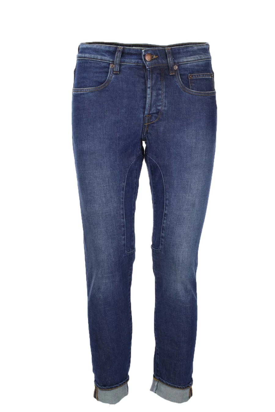 Seville Men's Pocket Denim Jeans with Matching Patches - Siviglia Collection - Prestigemodauomo