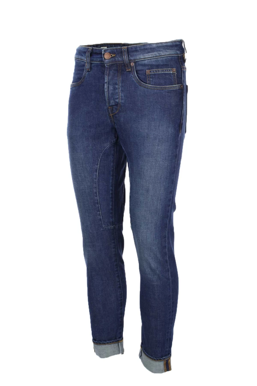 Seville Men's Pocket Denim Jeans with Matching Patches - Siviglia Collection - Prestigemodauomo