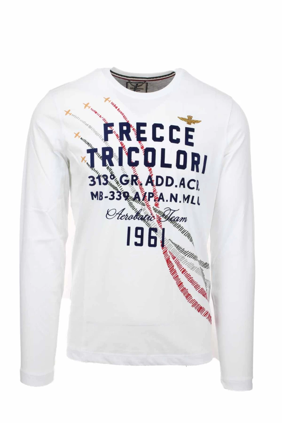 "Air Force Men's Long Sleeve T-Shirt - Tricolore Arrows Design - Military Aviation Style - Prestigemodauomo"