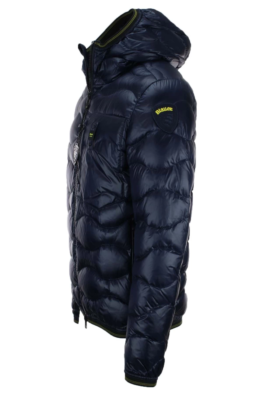 "BLAUER Men's Wave Quilted Piumino Jacket - Blue Winter Coat"