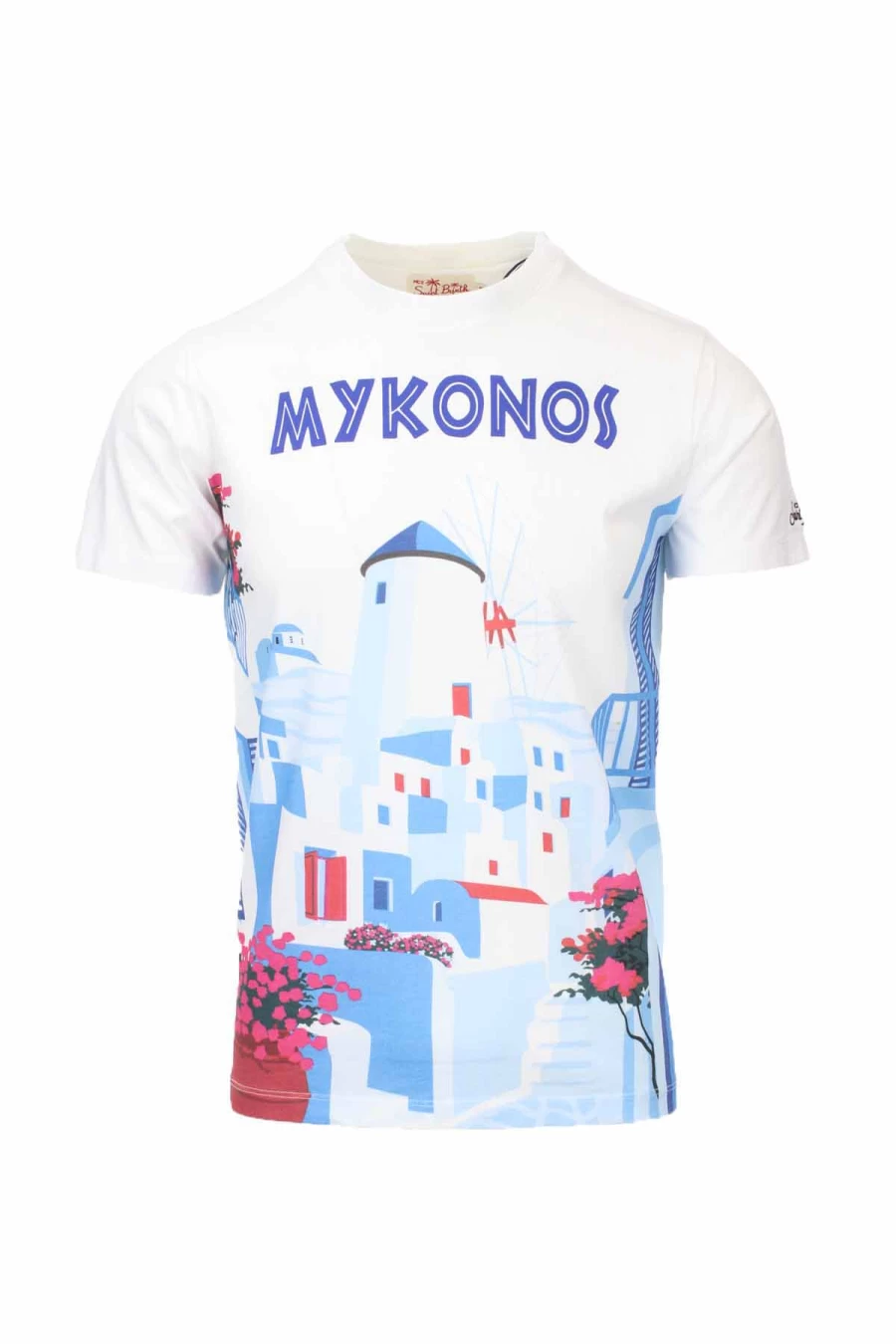 Saint Barth MC2 Mykonos Postcard Graphic T-Shirt for Men - Prestigemodauomo Collection