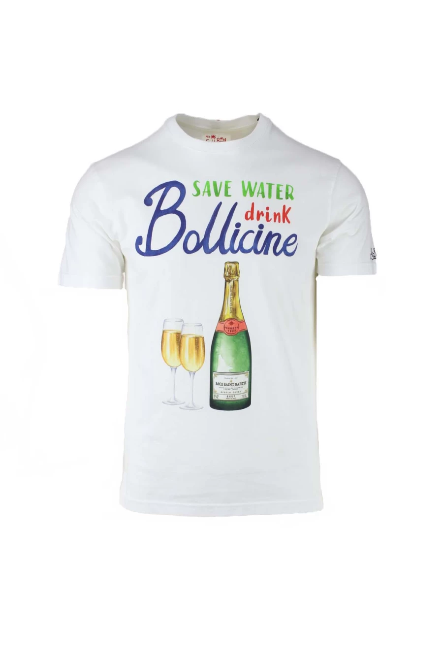 Saint Barth MC2 Men's Drink Bubbles Graphic Half Sleeve T-Shirt - Prestigemodauomo Collection