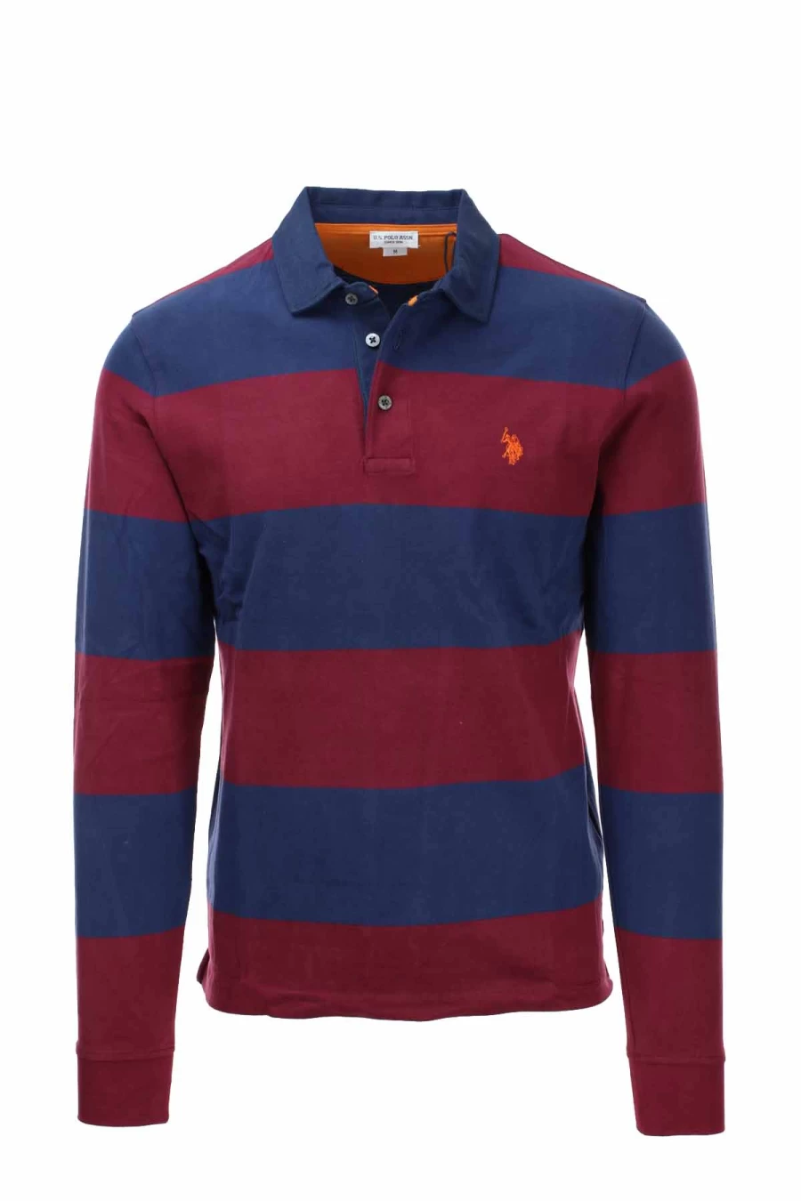 US Polo Assn Men's Long Sleeve Rugby Polo Shirt - Classic Collared Casual Top