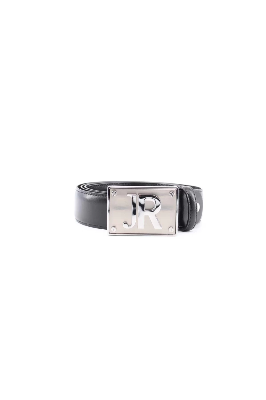 JOHN RICHMOND Belt with JR Richmond Logo Plaque - Prestige Moda Uomo Luxury Accessories