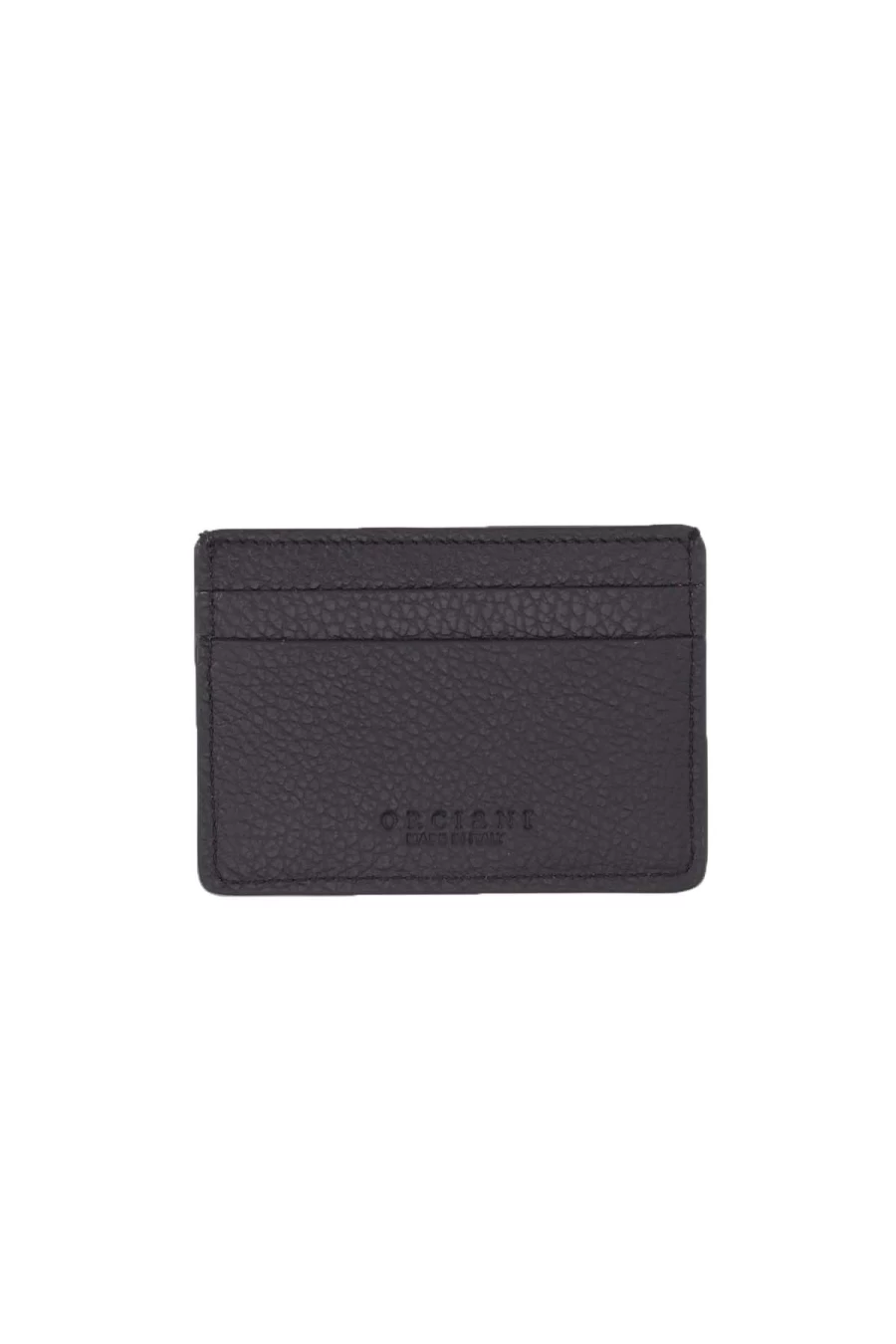 ORCIANI Hammered Leather RFID Blocking Card Holder for Men - Premium Italian Wallet