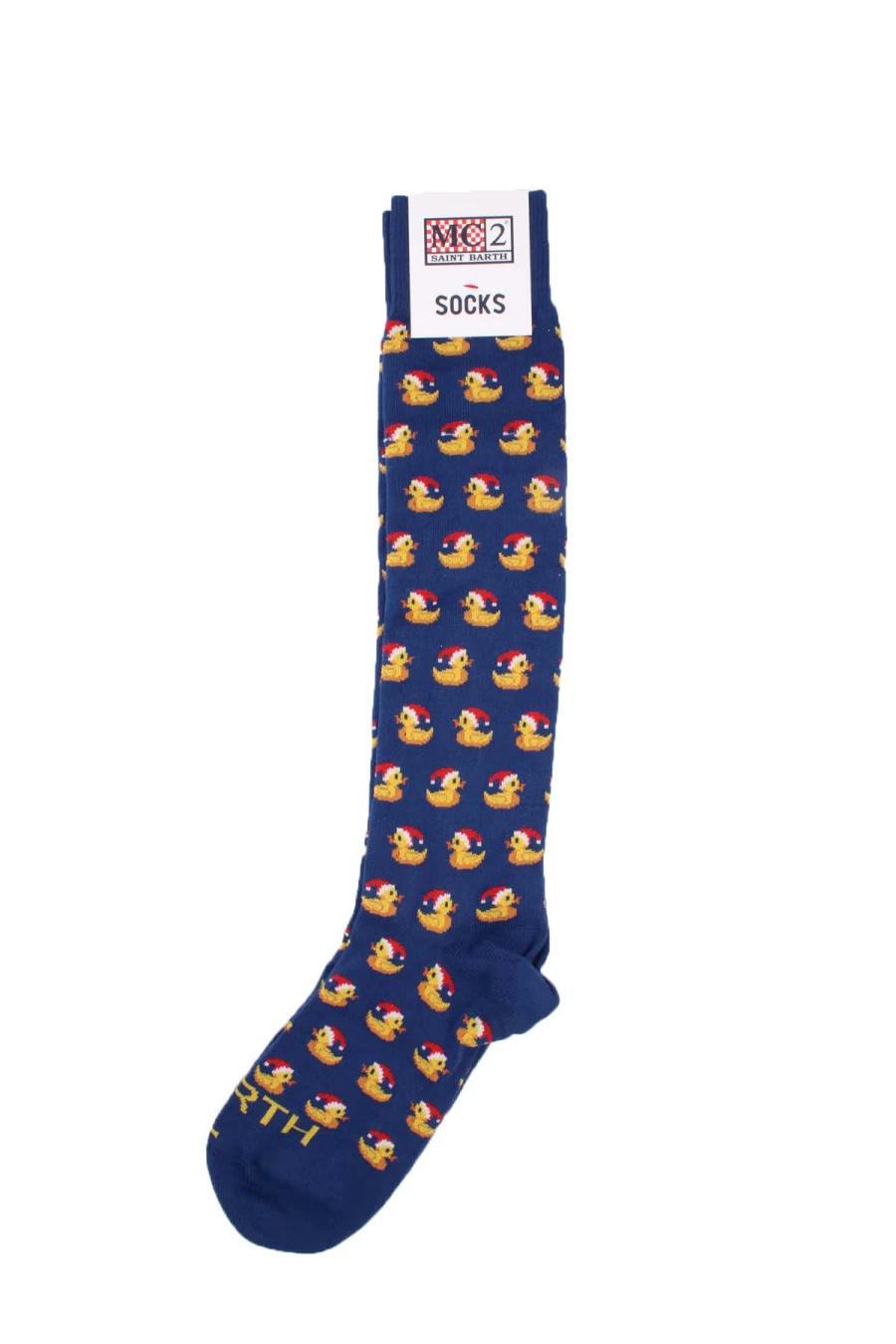 "Saint Barth MC2 Santa Claus Duck Print Long Socks - Festive Holiday Socks for Men"