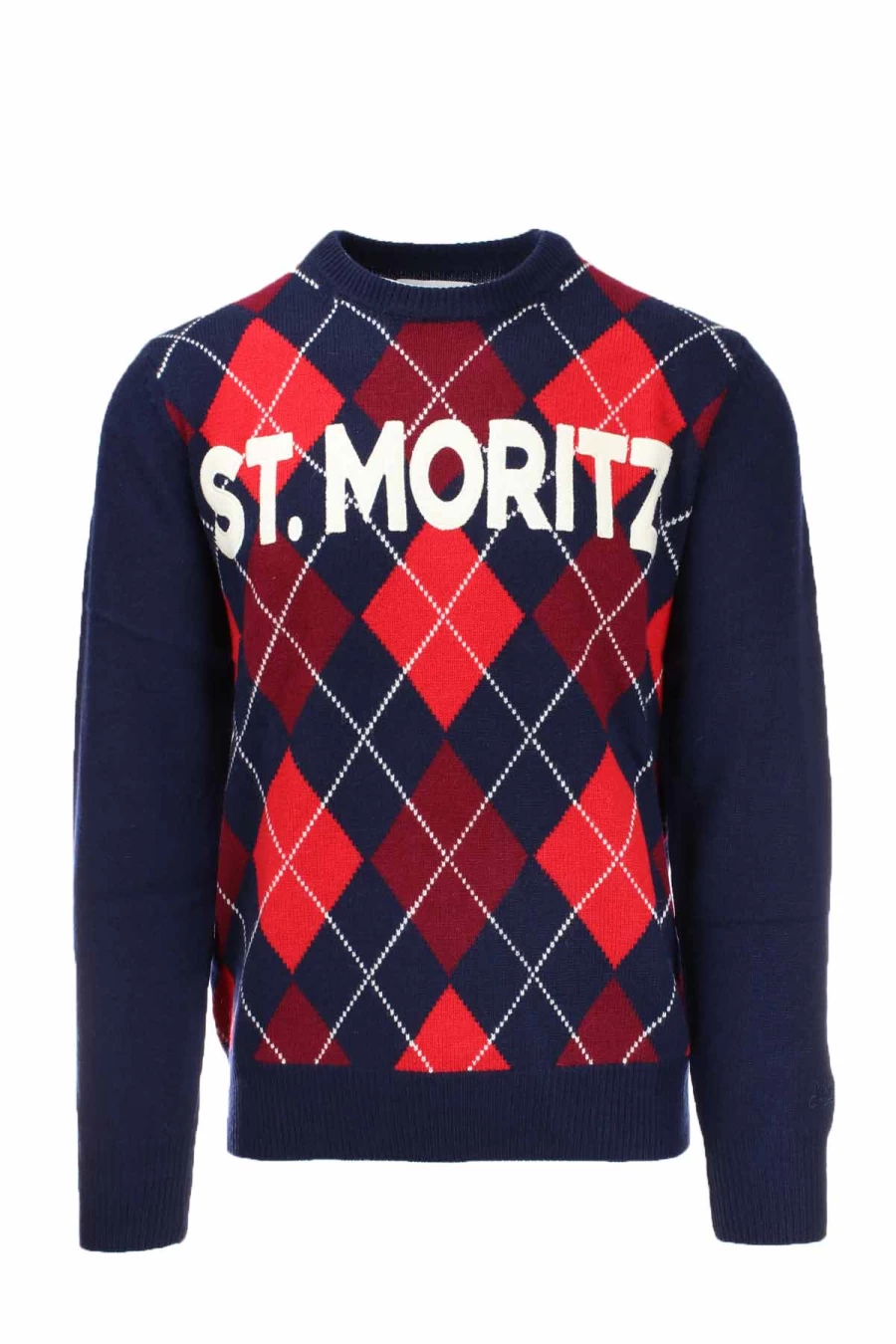 Saint Barth MC2 Men's Diamond Pattern Knit Sweater - St. Moritz Collared Jumper - Prestigemodauomo Collection