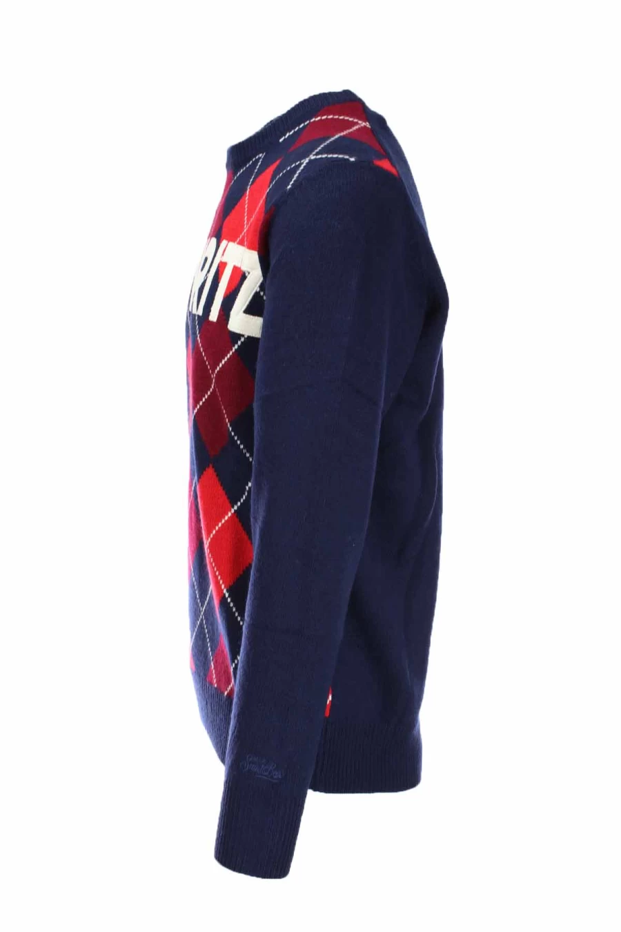 Saint Barth MC2 Men's Diamond Pattern Knit Sweater - St. Moritz Collared Jumper - Prestigemodauomo Collection
