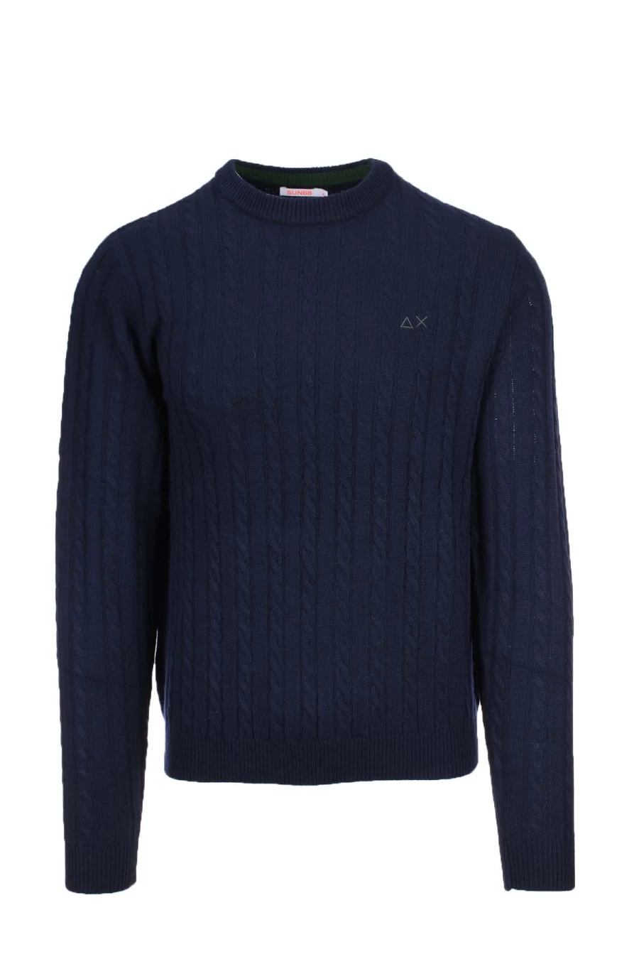 Wool Cable Knit Crewneck Sweater for Men | SUN68 Premium Collection