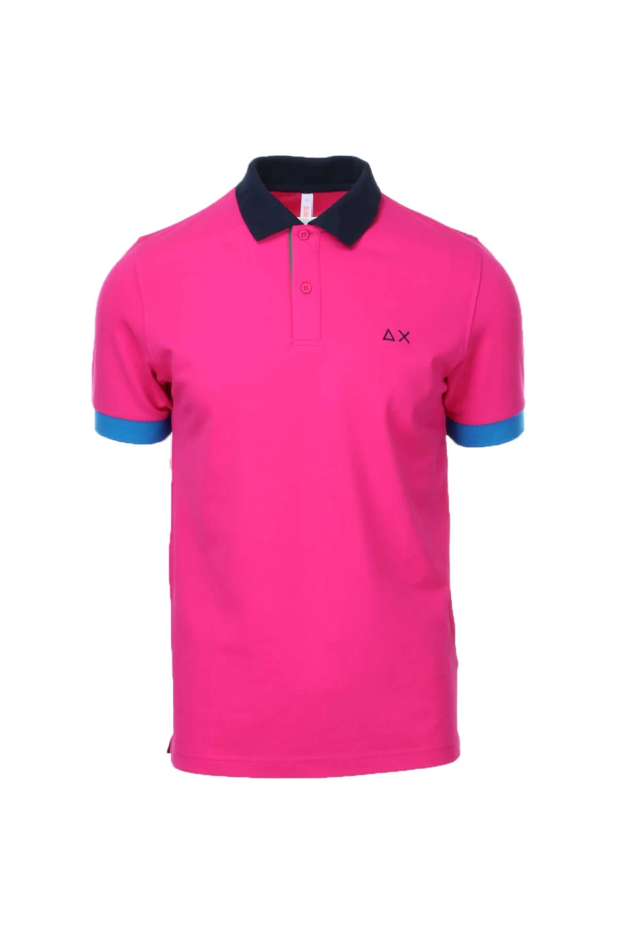 Men's Contrast Trim Half Sleeve Polo Shirt - SUN68 Premium Cotton Casual Top