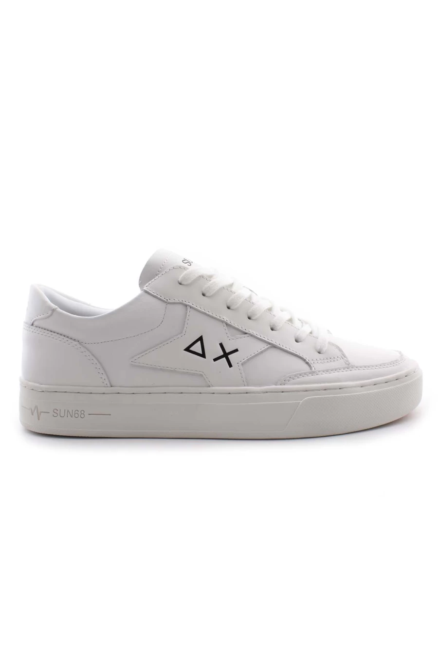 SUN68 Men's All-White Skate Sneakers - Prestige Moda Uomo - Lightweight Comfortable Design