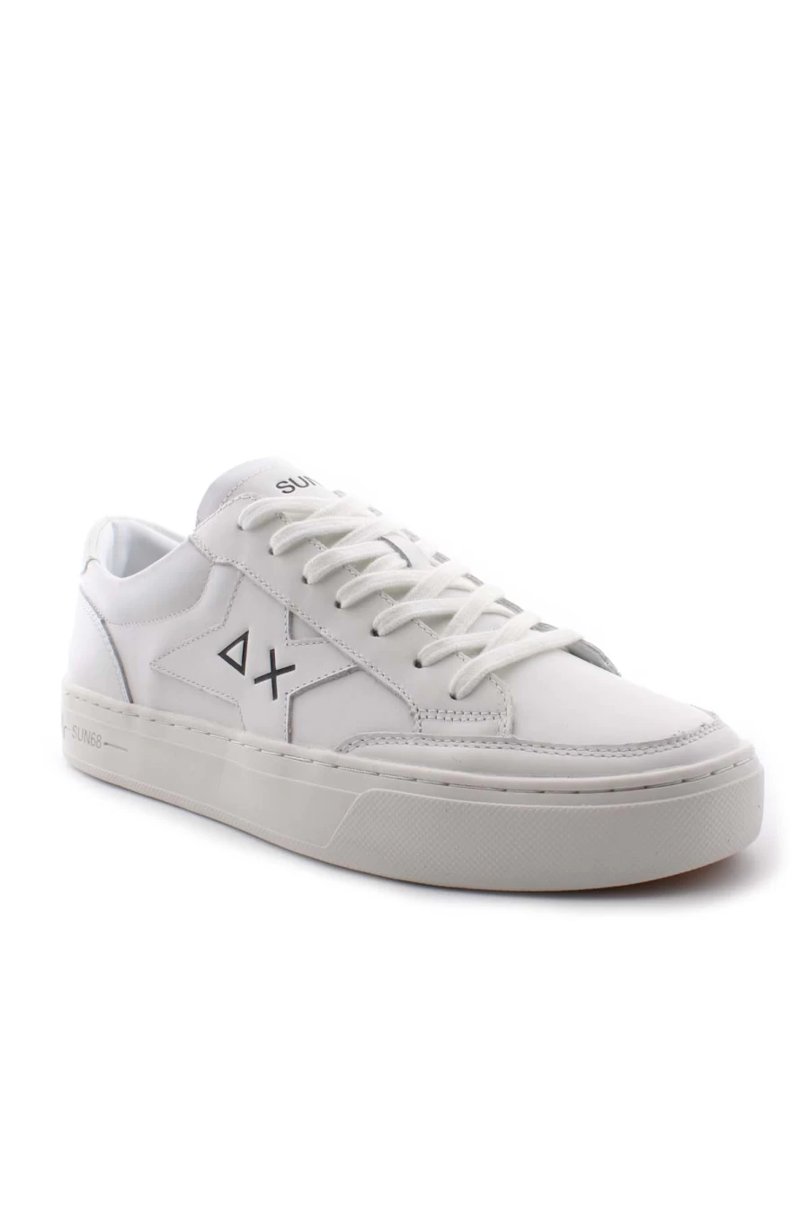 SUN68 Men's All-White Skate Sneakers - Prestige Moda Uomo - Lightweight Comfortable Design