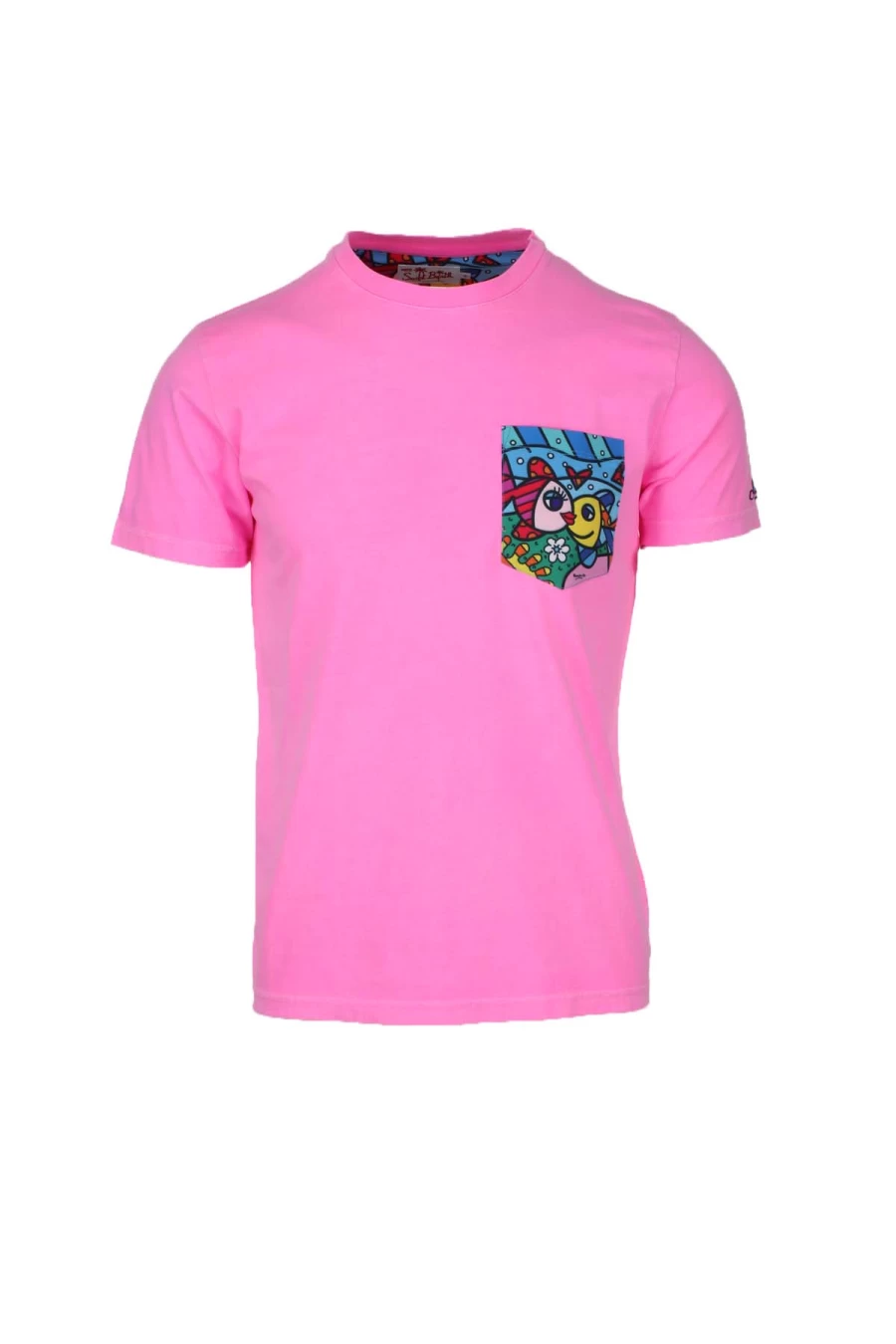 Saint Barth MC2 Men's Half Sleeve Pocket T-Shirt - Britto Loves Design - Premium Cotton Casual Tee
