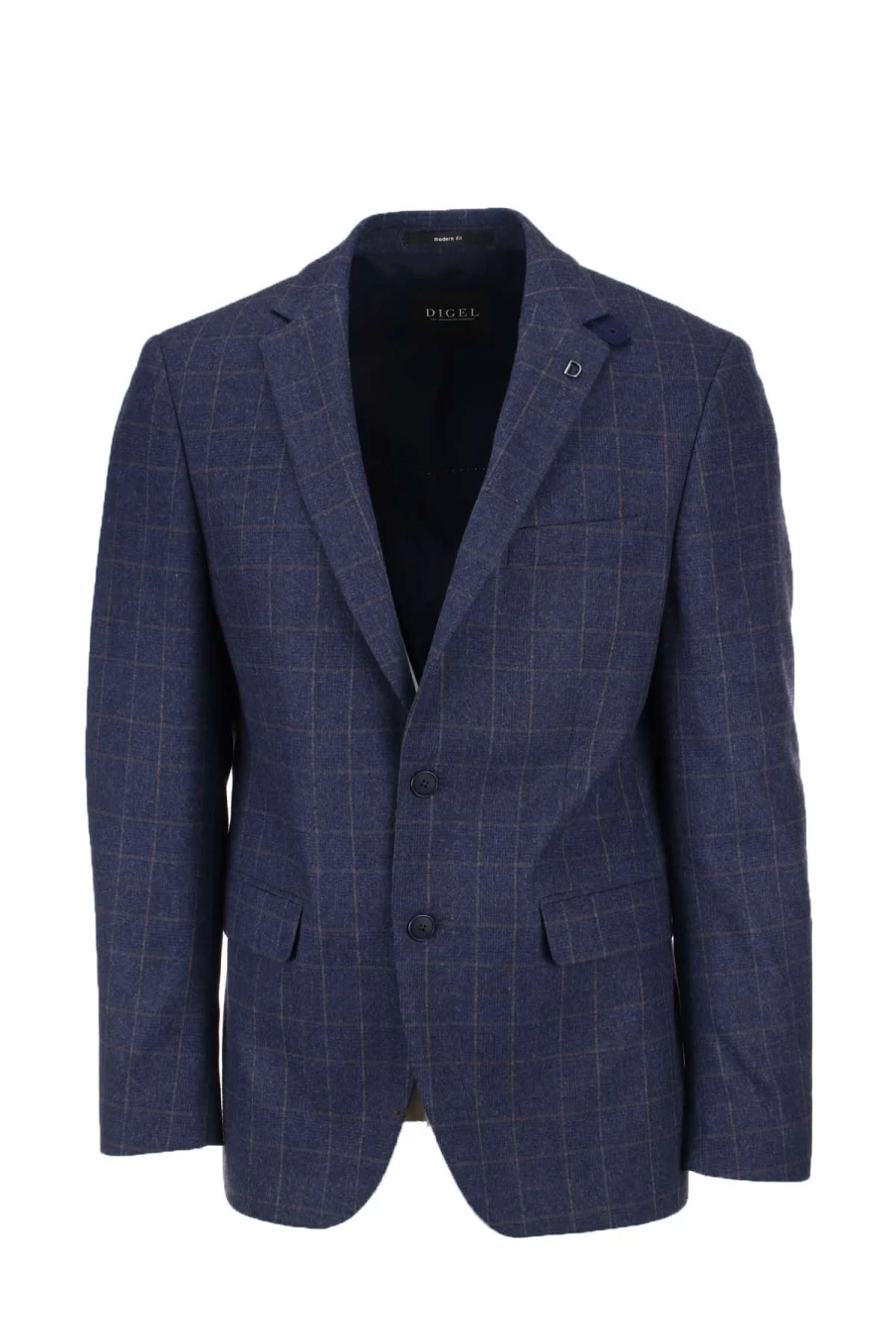 DIGEL Men's Single-Breasted Checked Blazer - Premium Wool Jacket for Formal & Casual Wear