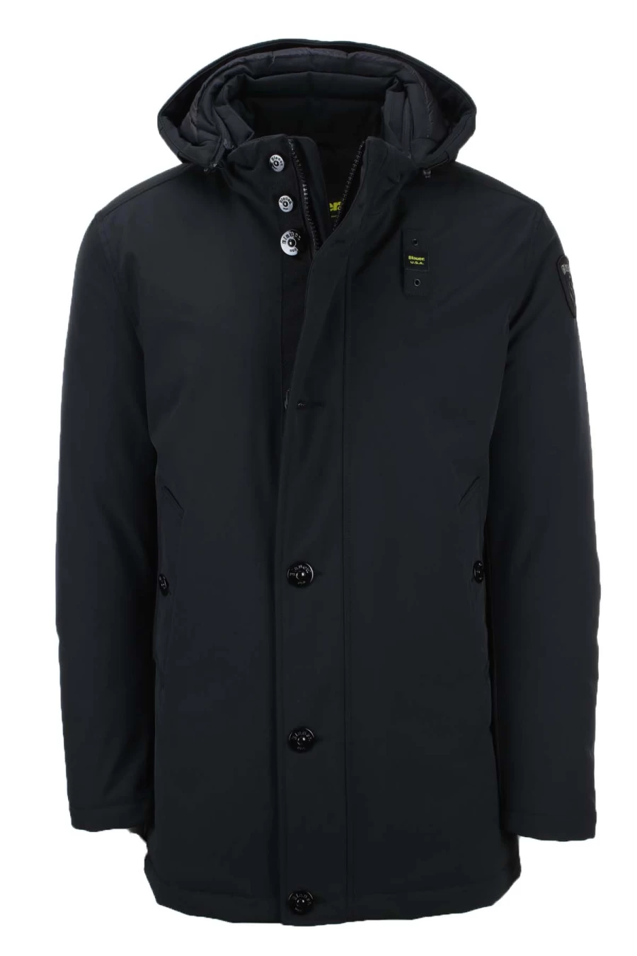 BLAUER Men's Neoprene Parka with Removable Hood - Chester Style Coat for Winter