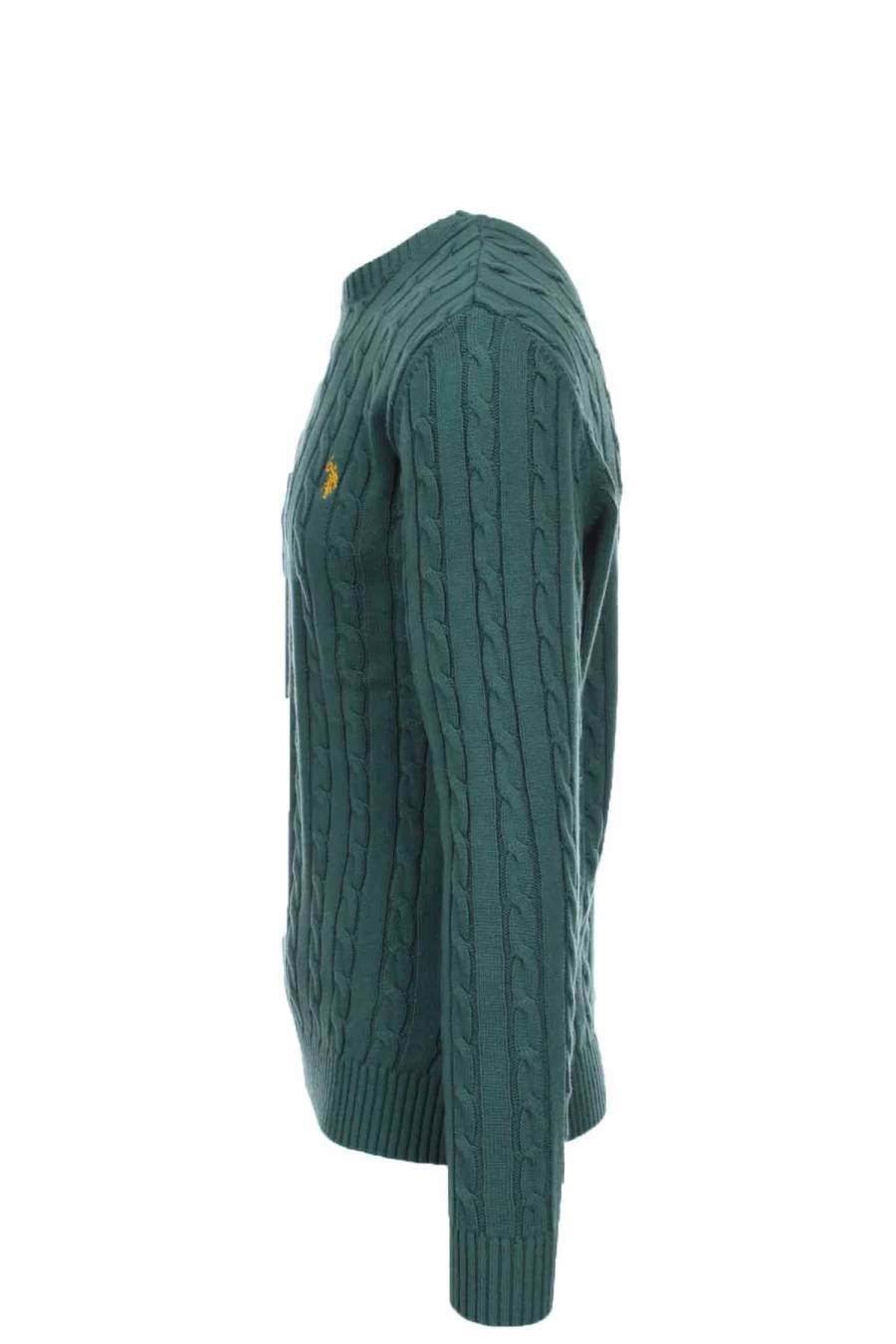 US Polo Assn Men's Braided Crew Neck Pullover Sweater - Prestige Moda Uomo Casual Knit Top