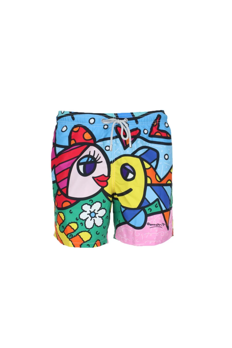 Saint Barth MC2 Men's Swimwear - Britto Fish Design - Premium Swim Trunks for Men