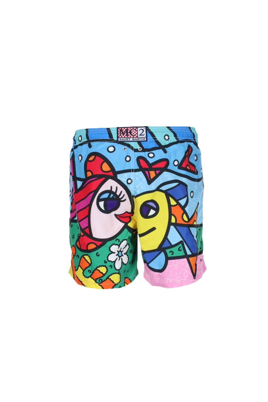 Saint Barth MC2 Men's Swimwear - Britto Fish Design - Premium Swim Trunks for Men