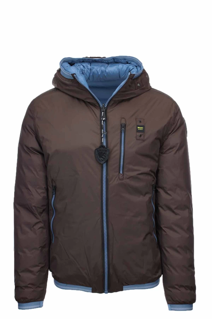 "BLAUER Reversible Eco-Friendly Puffer Jacket for Men - Giubbotto Piumino Prestigemodauomo"