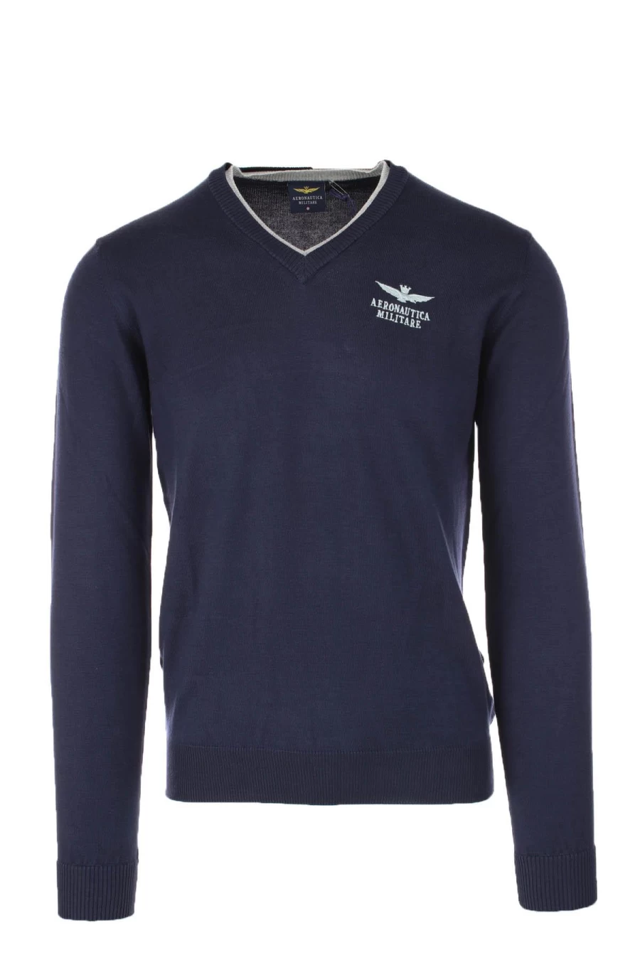 Air Force Cotton V-Neck Pullover Sweater - Aeronautica Militare Style - Prestigemodauomo Collection