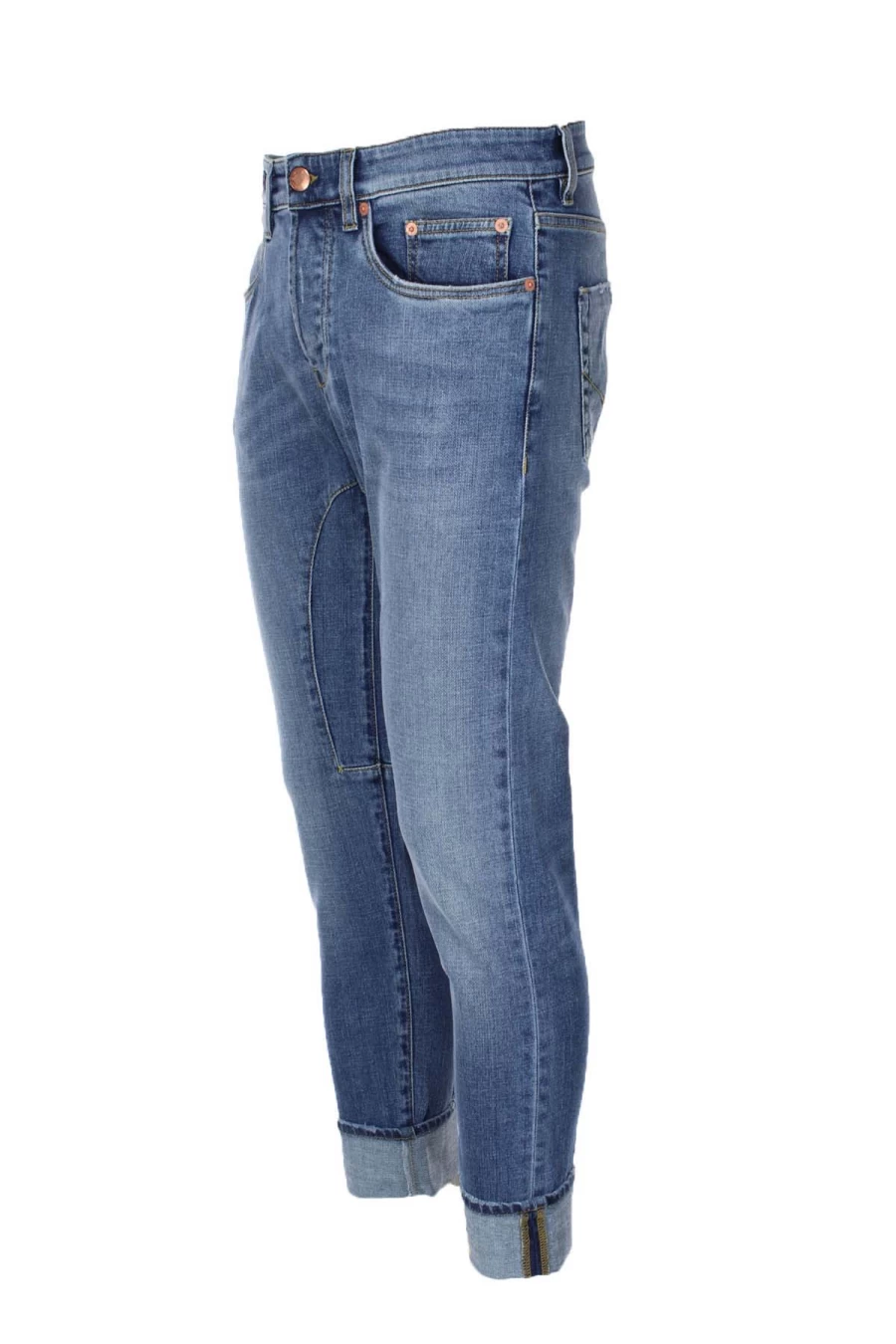 Seville Men's 5 Pocket Denim Jeans with Embroidered Patches - Siviglia Prestige Collection