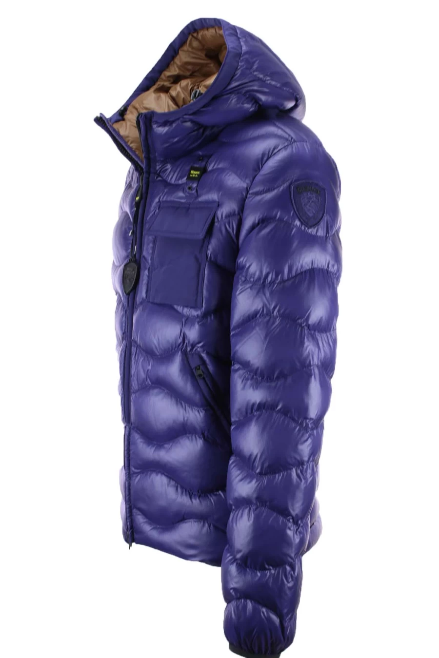 BLAUER Men's Waves Hooded Down Jacket - Lightweight Winter Coat for Cold Weather