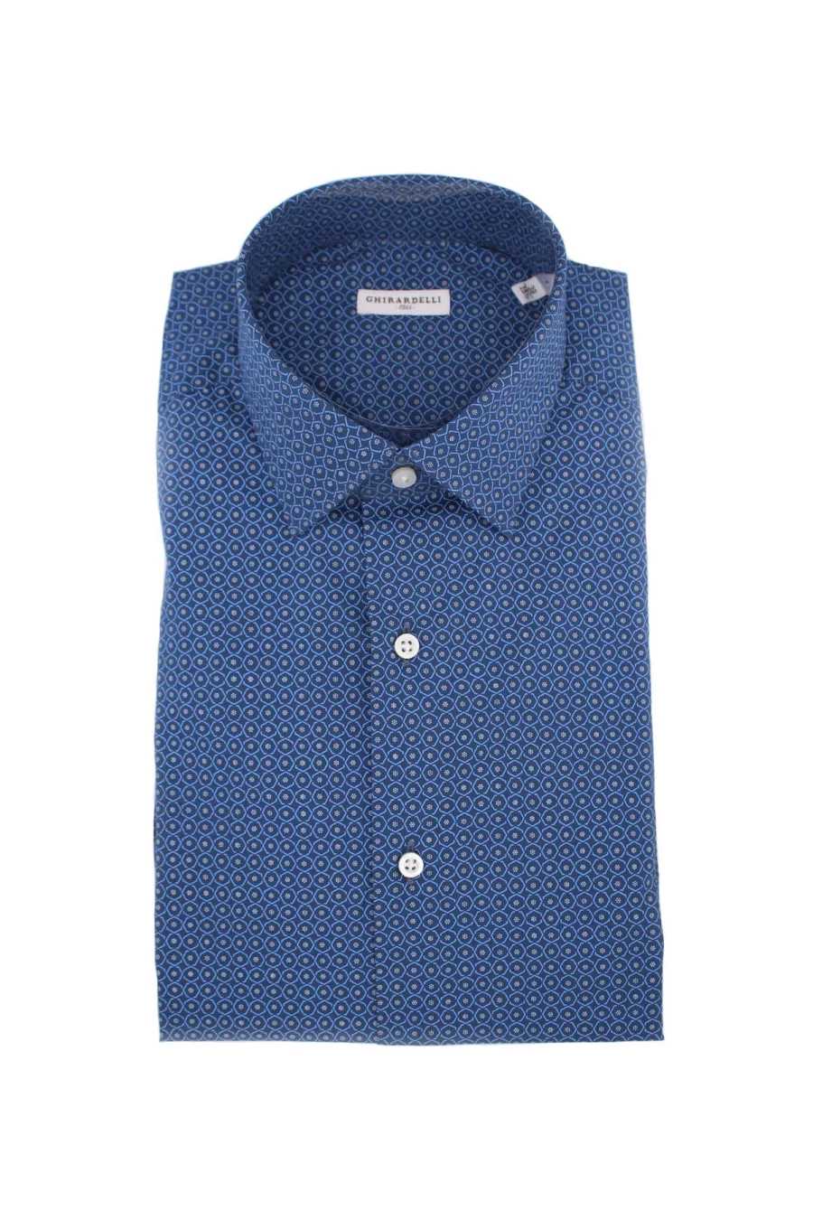 GHIRARDELLI Men's Micro-Patterned Cotton Shirt - Premium Italian Fashion - Prestigemodauomo Collection