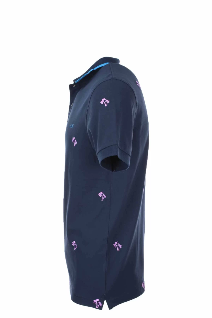 "Sun68 Embroidered Cashmere Polo Shirt - Half Sleeve Luxury Men's Knitwear"