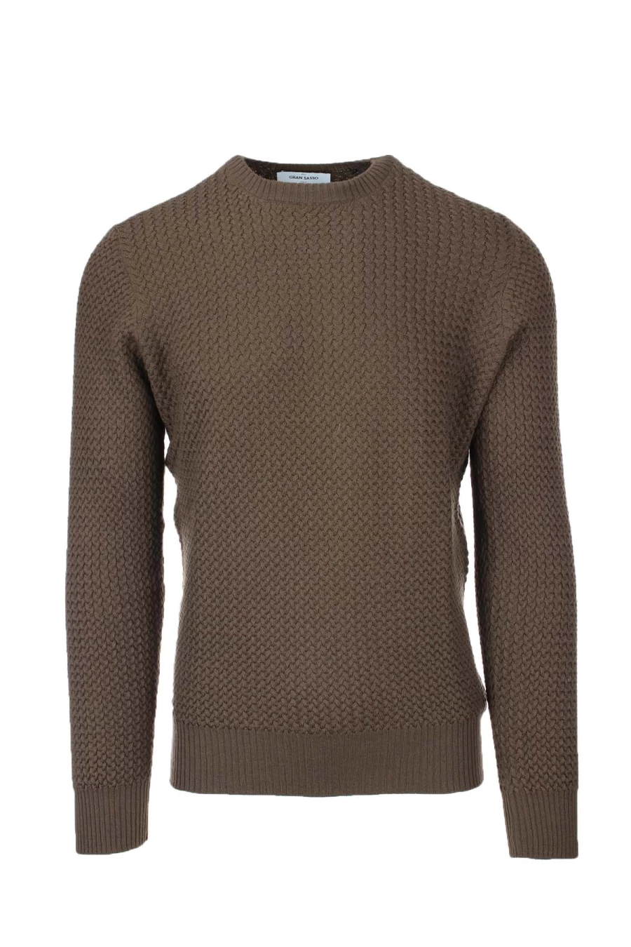 Gran Sasso Men's Microbraided Crew Neck Sweater - Premium Italian Knitwear