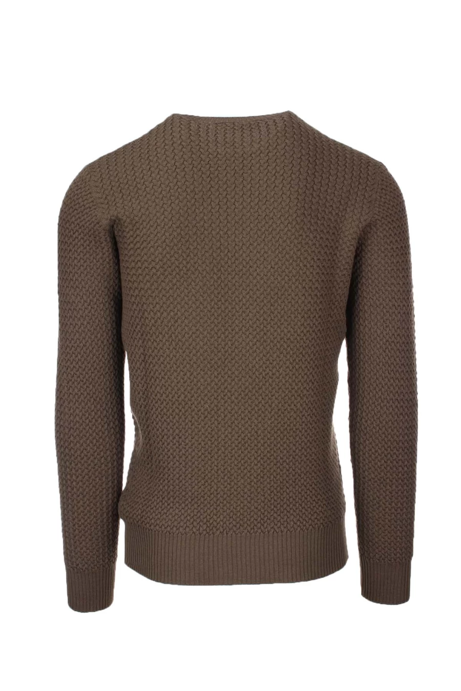 Gran Sasso Men's Microbraided Crew Neck Sweater - Premium Italian Knitwear