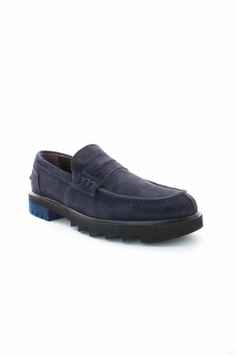 "Clear Sea Suede Moccasin Shoes with Tank Sole for Men – Premium Marechiaro Style"