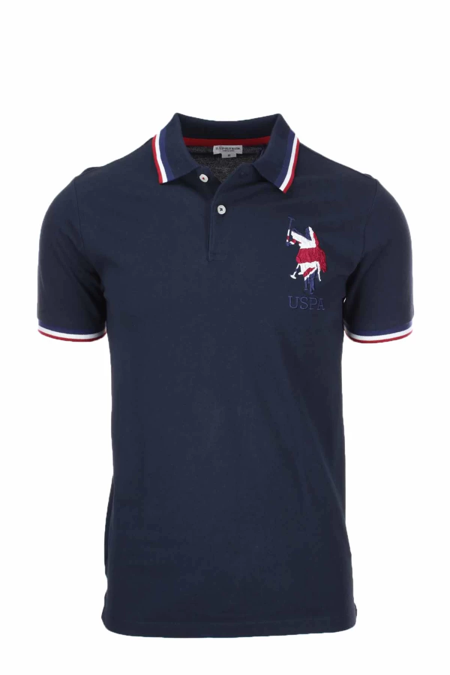 US Polo Assn Men's Half Sleeve Polo Shirt - England Flag Design - Premium Cotton Casual Tee
